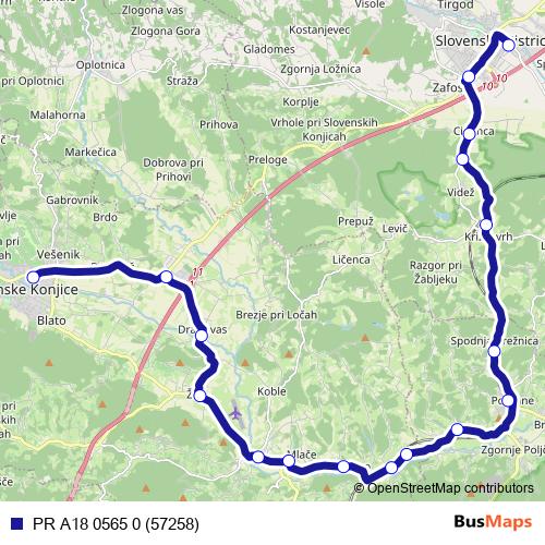 PR A18 0565 0 (57258) bus Line Map