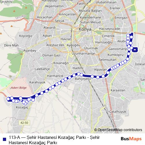 113-A bus Line Map