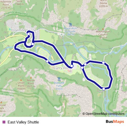 East Valley Shuttle bus Line Map