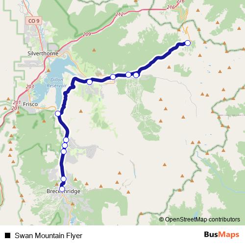 Swan Mountain Flyer bus Line Map