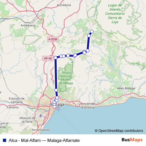 Alsa - Mal-Alfarn bus Line Map
