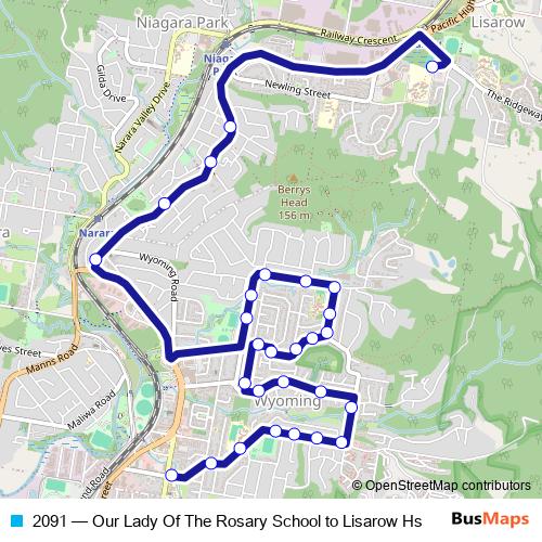 2091 bus Line Map