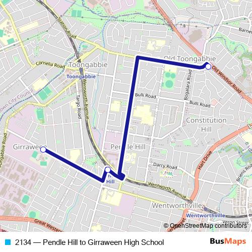 2134 bus Line Map