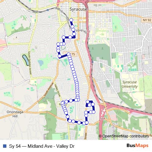 Sy 54 bus Line Map