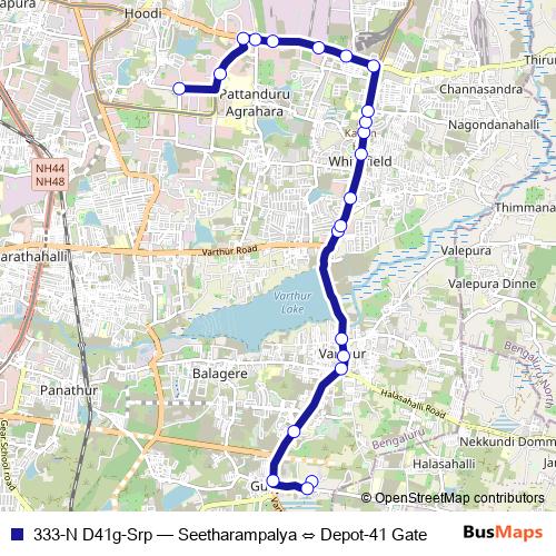 333-N D41g-Srp bus Line Map