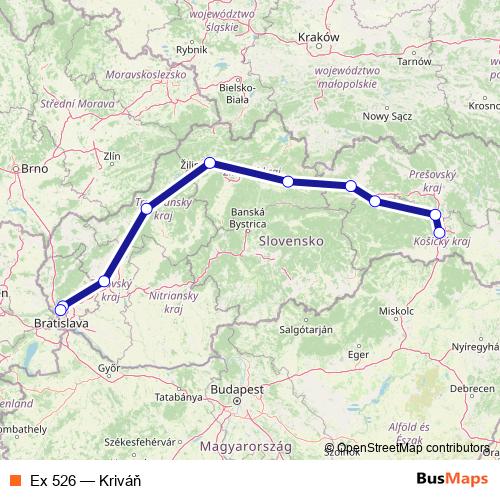 Ex 526 rail Line Map