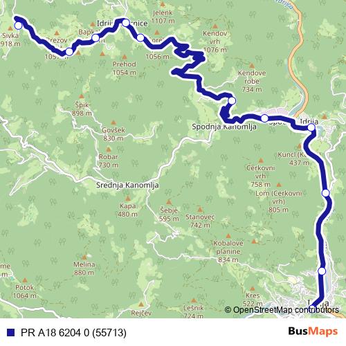PR A18 6204 0 (55713) bus Line Map