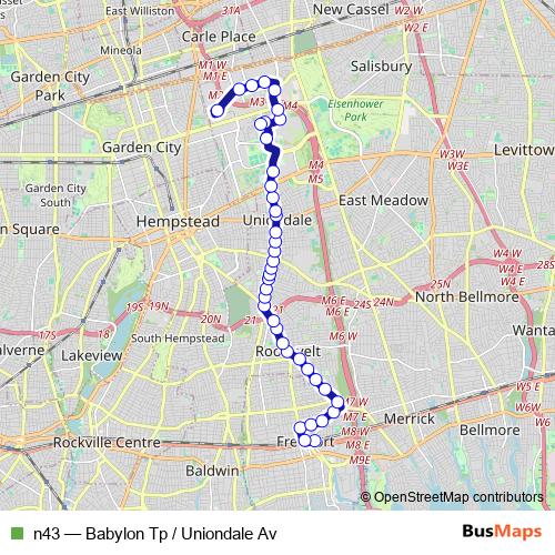 n43 bus Line Map