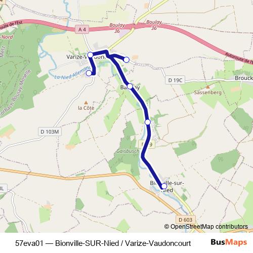 57eva01 bus Line Map