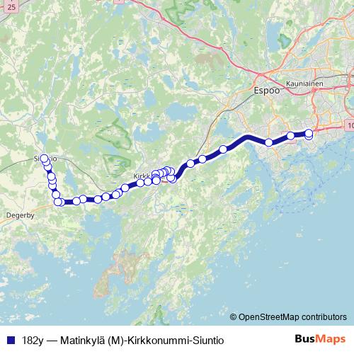 182y bus Line Map