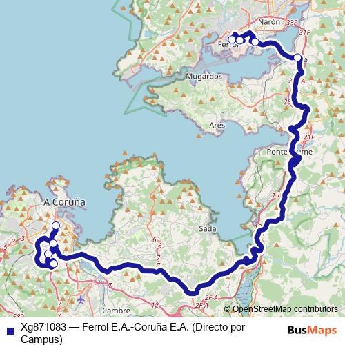 Xg871083 bus Line Map