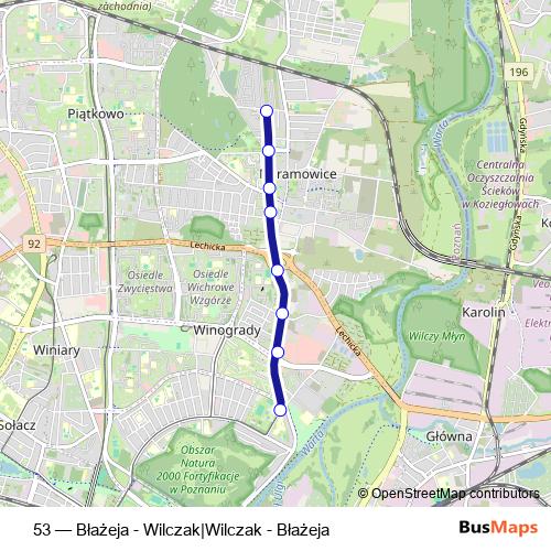 53 tram Line Map