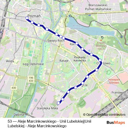 53 tram Line Map