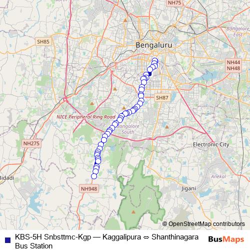 KBS-5H Snbsttmc-Kgp bus Line Map