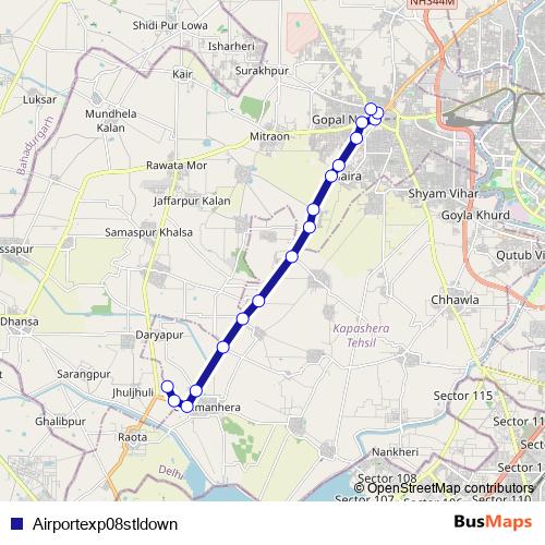 Airportexp08stldown bus Line Map