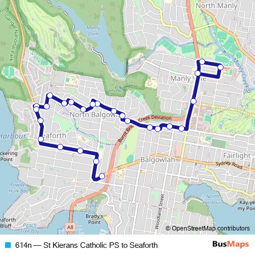 614n bus Line Map