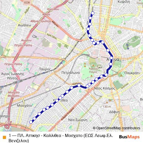 1 trolleybus Line Map