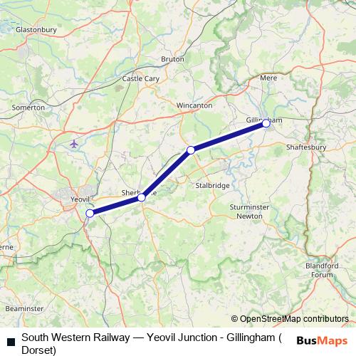 South Western Railway rail Line Map
