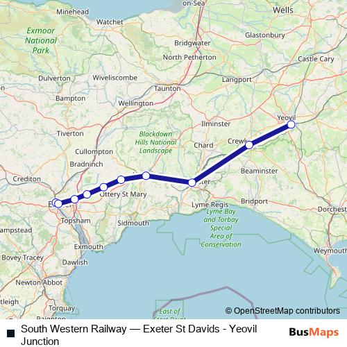 South Western Railway rail Line Map
