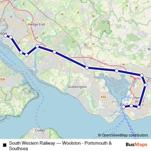 South Western Railway rail Line Map