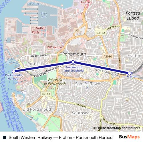 South Western Railway rail Line Map
