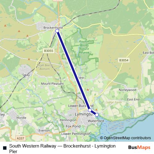 South Western Railway rail Line Map