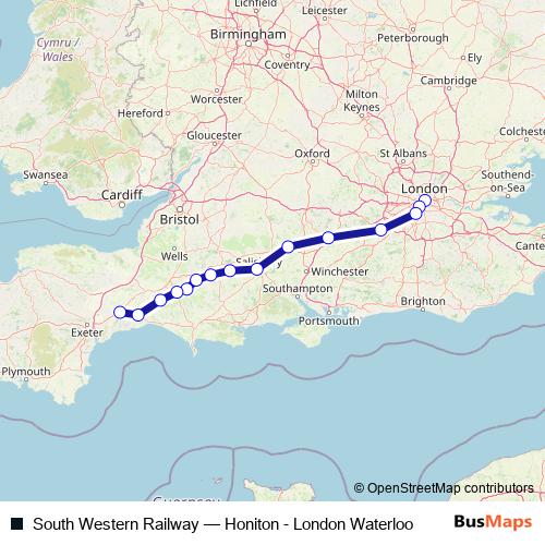 South Western Railway rail Line Map