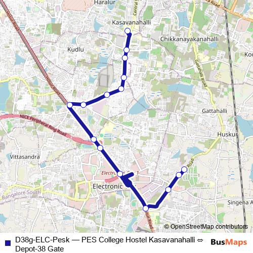 D38g-ELC-Pesk bus Line Map