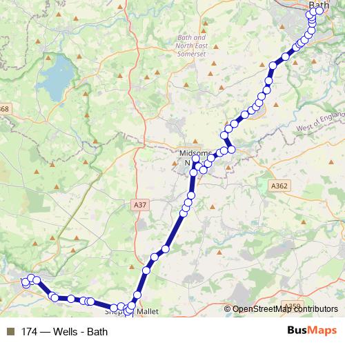 174 bus Line Map