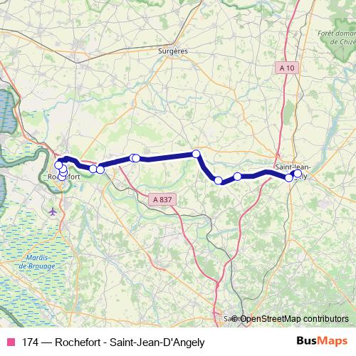 174 bus Line Map
