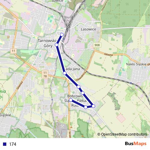 174 bus Line Map