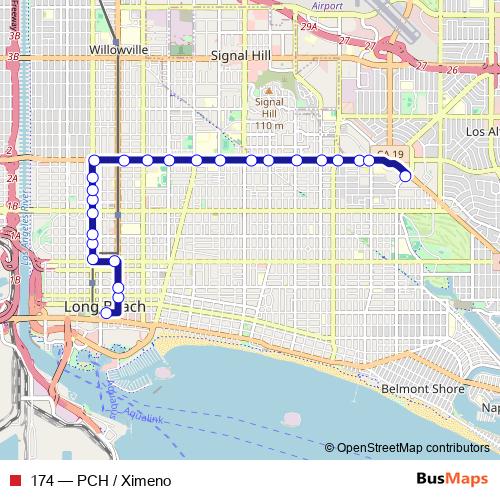 174 bus Line Map