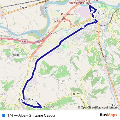 174 bus Line Map