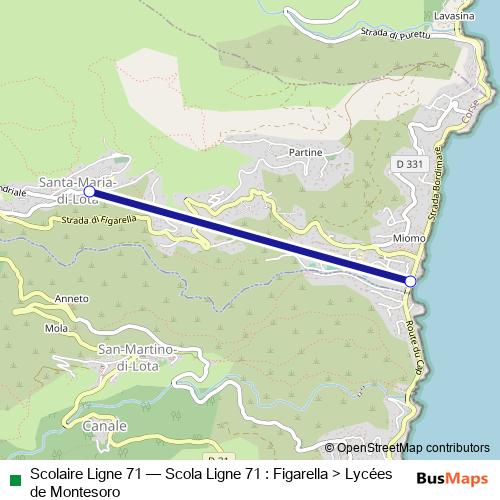 Scolaire Ligne 71 bus Line Map