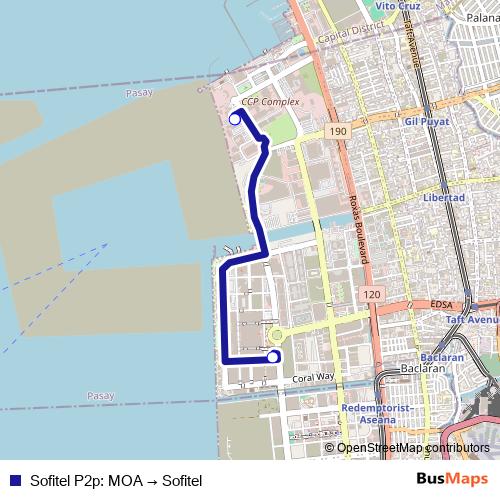 Sofitel P2p: MOA → Sofitel bus Line Map