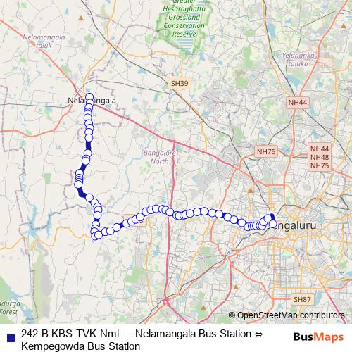 242-B KBS-TVK-Nml bus Line Map