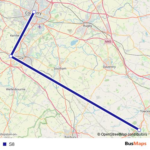 S8 bus Line Map