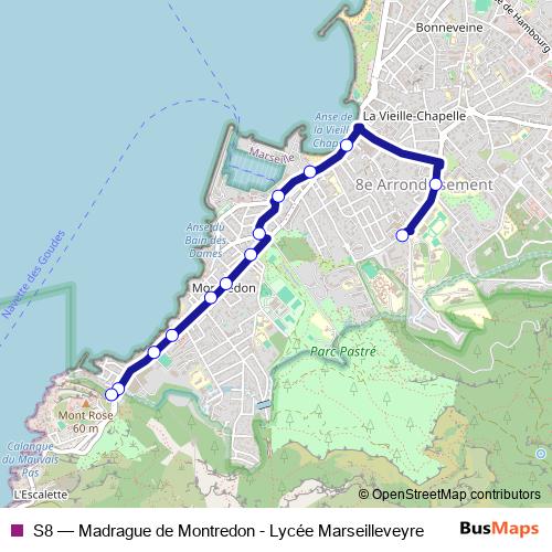 S8 bus Line Map
