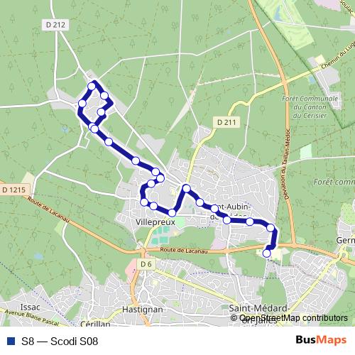 S8 bus Line Map