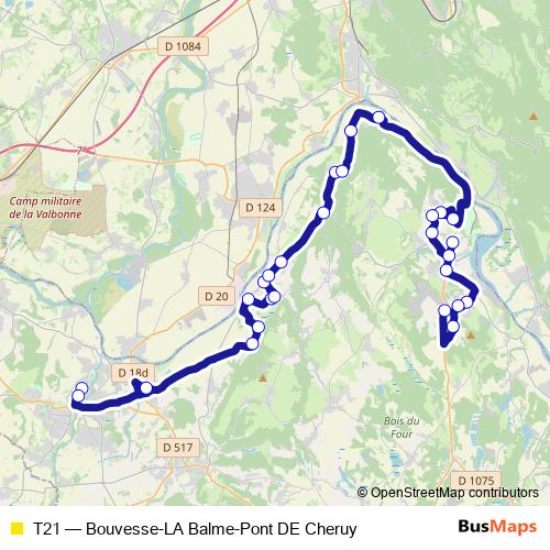 T21 bus Line Map