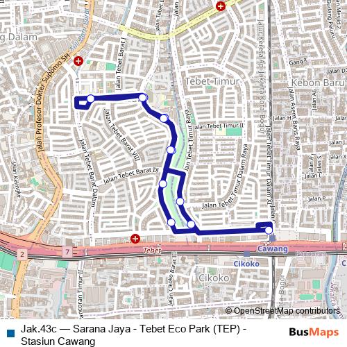 Jak.43c bus Line Map