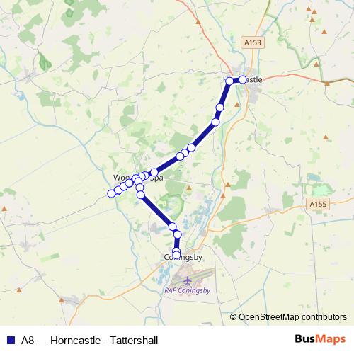 A8 bus Line Map