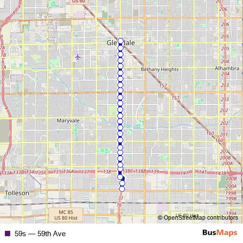 59s bus Line Map
