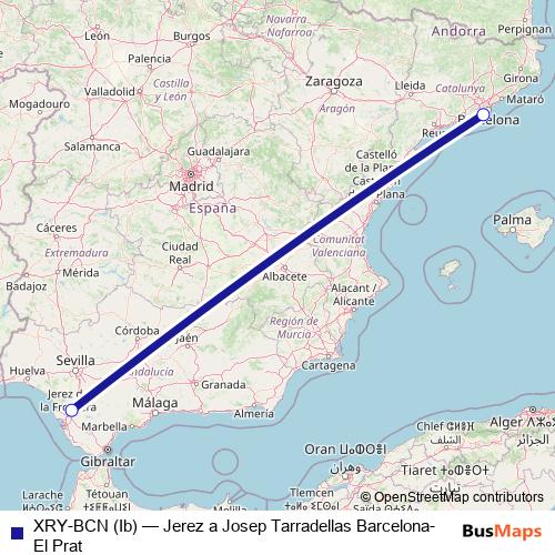 XRY-BCN (Ib) air Line Map