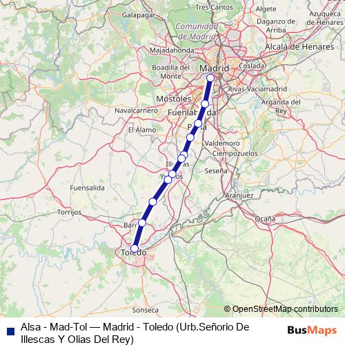 Alsa - Mad-Tol bus Line Map