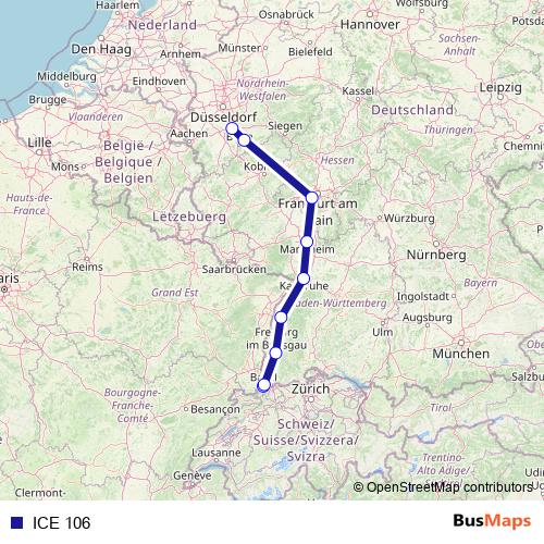 ICE 106 rail Line Map