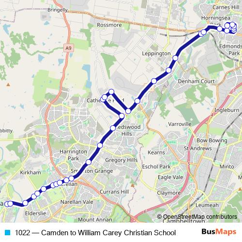 1022 bus Line Map
