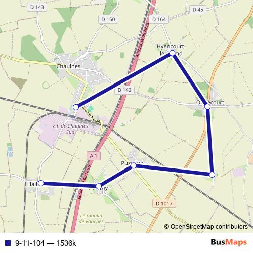 9-11-104 bus Line Map