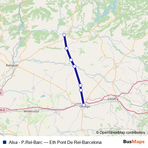 Alsa - P.Rei-Barc bus Line Map