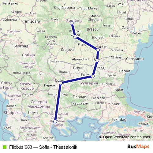 Flixbus 983 bus Line Map